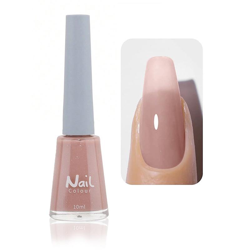 Oil-based Nail Polish Non-peeling Non-bake Fast-drying Lasting Nude Color Transparent Nail Salon Full Set of Nail Polish