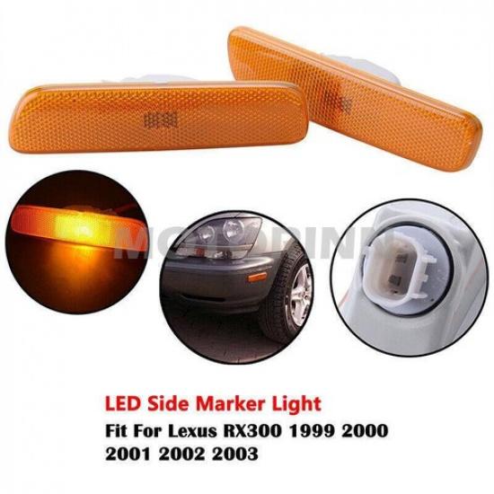 Left+Right Fits LEXUS RX300 1998~2003 Front Bumper Reflector Side Marker Lights