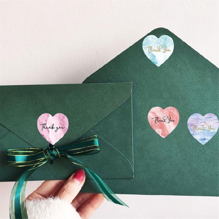 500 Stück Herz-Siegelaufkleber Dankeschön-Etikett 25 mm Dankeschön-Siegelaufkleber zum Versiegeln von Umschlägen Karten Hochzeit Valentinstag Zubehör