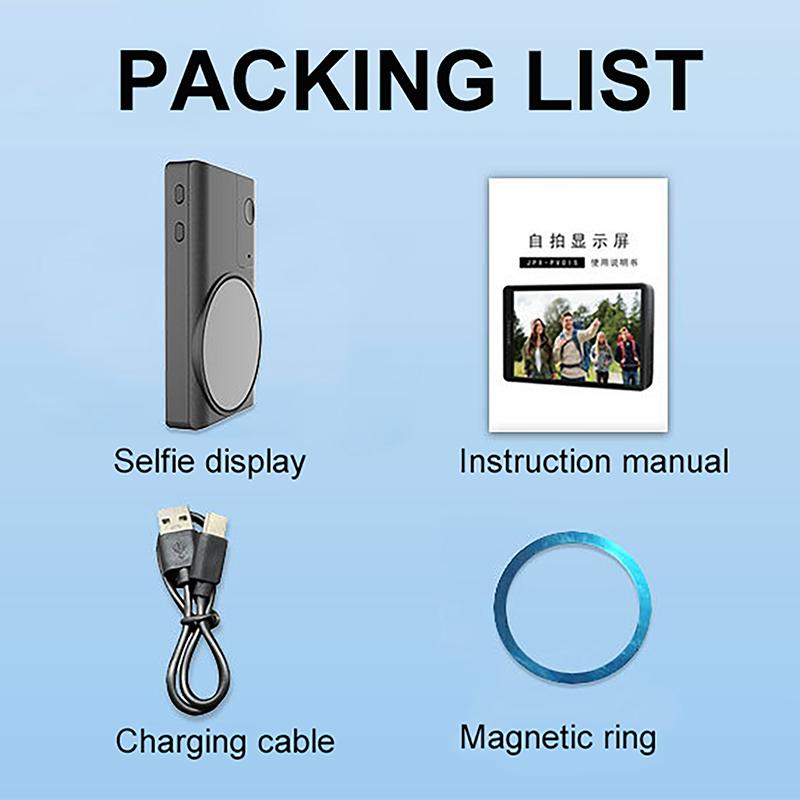 Magnetic Screen Projector Hands-free Selfie Monitoring Screen with Magnetic Phone Holder for Vlog Live Stream Remote Control