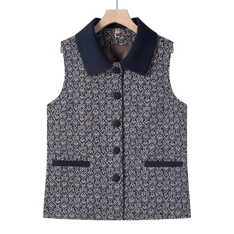 

Жилет женский сезон новый топ осеннее пальто жилет верхняя одежда 5XL (recommended 145-80kg) тёмно-синий