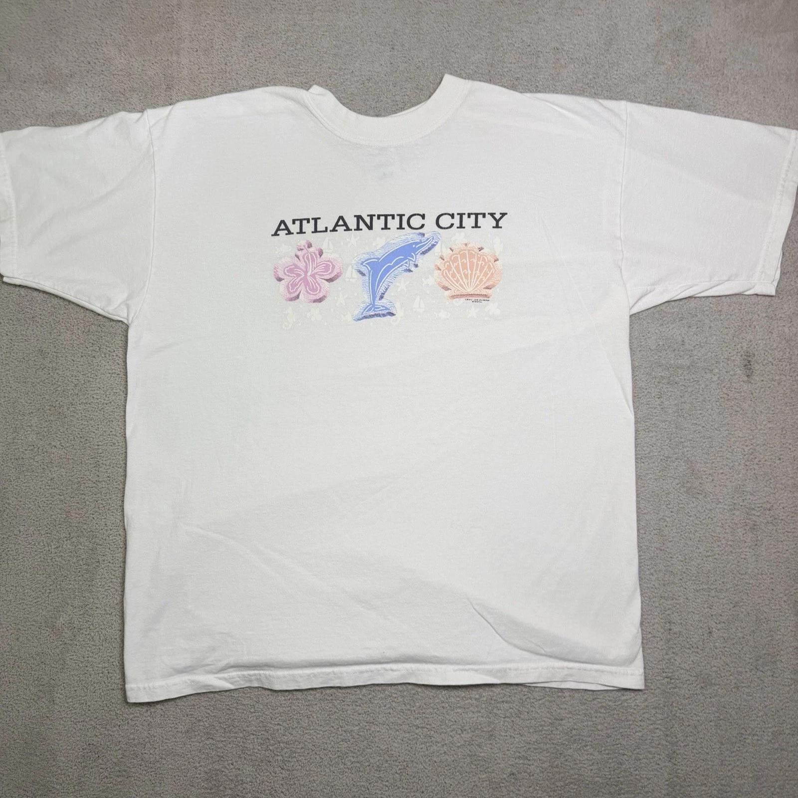 

Atlantic City Graphic Print Shirt Men’s XL Gildan Activewear Heavy Cotton S