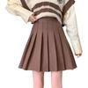 Wool Pocket Pleated Skirt for Women - High Waist, Thick, Retro, Short Skirt for Autumn & Winter