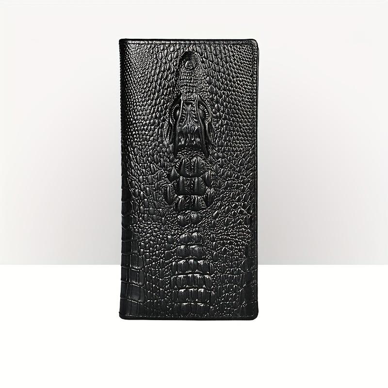 Vintage 3D Drachen Muster Brieftasche Herren echte Brieftasche lange Bifold Brieftasche Kartenhalter Geldbörse