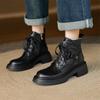 Fashion New Autumn/winter Genuine Leather Women Boots Round Toe Platform Shoes for Women Fashion Boots High Heels Lace Work Boots