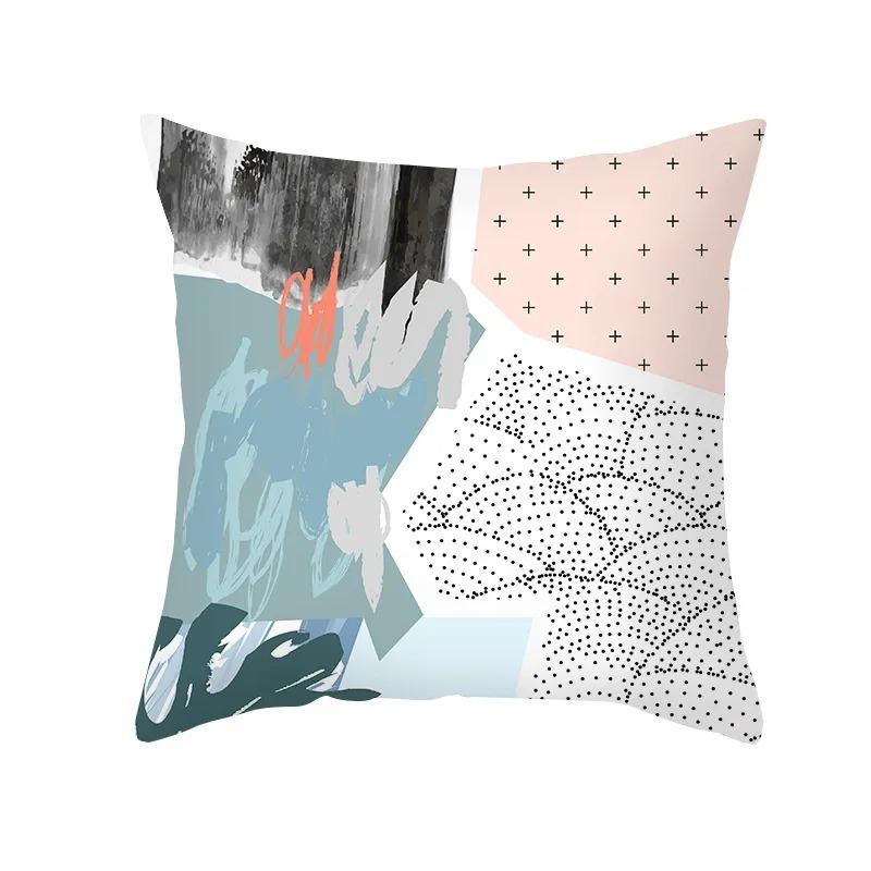 Pink Blue Abstract Decorative Pillowcase Office Living Room Car Ornaments Home Pillowcase