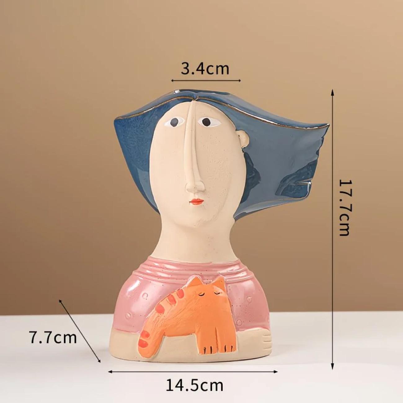 

Красочная абстрактная керамическая ваза с человеческим лицом – Креативная художественная скульптура для домашнего декора D