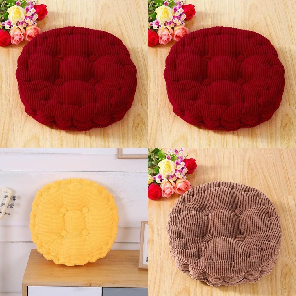 Luxuriöses rundes Kissen aus Kord für Terrasse, Auto, Büro und Sofa