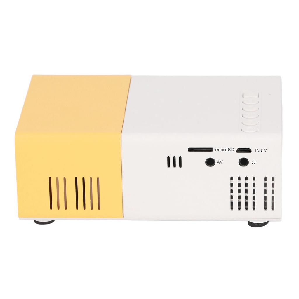 Projector 1080p Diffuse Reflection Imaging Support 23 Languages HD Projector with Spkers Yellow