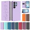 Cat Leather Flip Wallet Case For Samsung Galaxy S25 Ultra S24 S23 S22 S21 S20 Plus S25 Edge S25 FE Card Slot Protective Cover