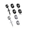 10 Pcs Cross Ear Clip Titanium Steel Men Rock Style Clip On Hoop Earrings Individually Packed Lightweight Fashionable