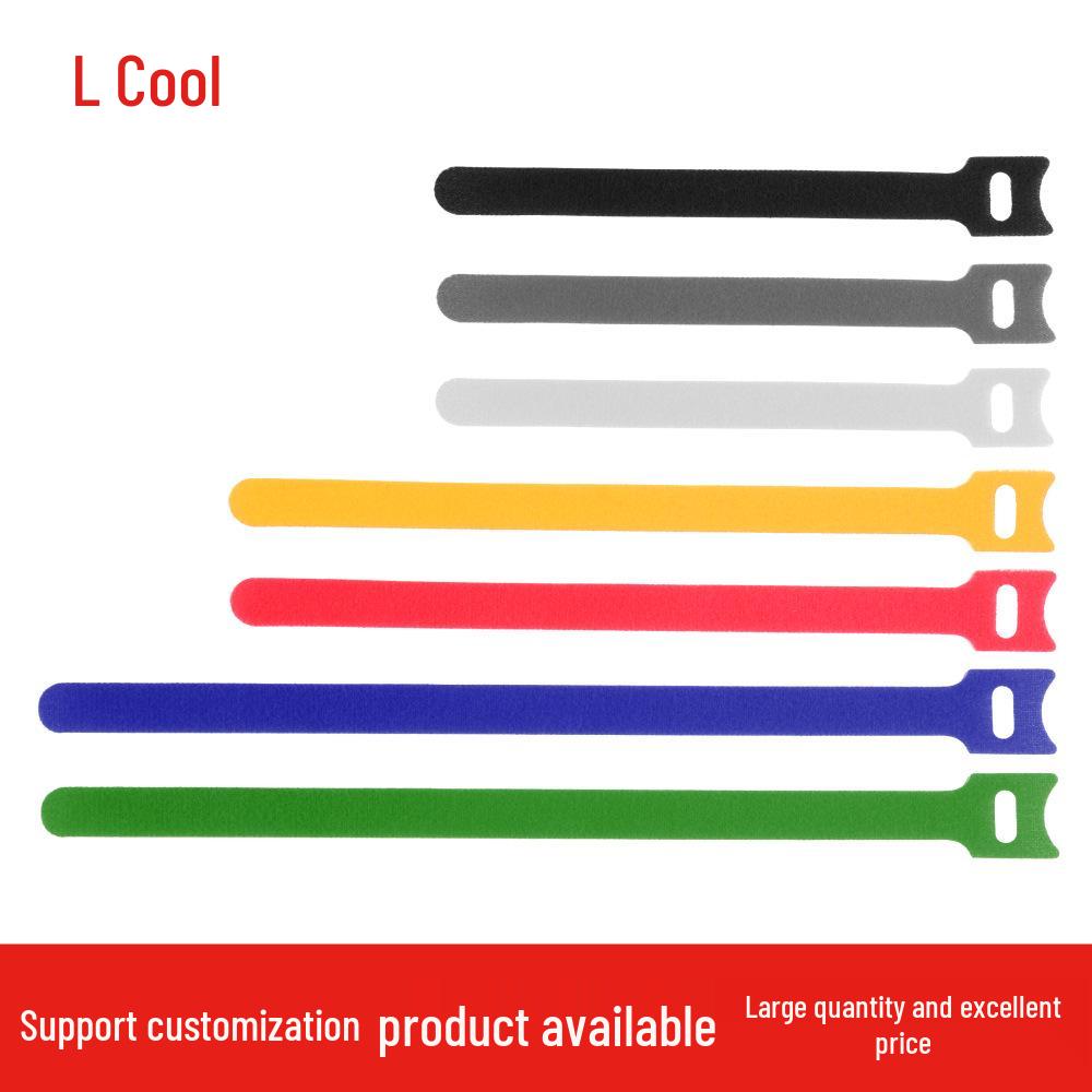 Nylon Cable Organizer Self-Adhesive Strap - Power Cord Storage Tie with T-Shaped Hook and Loop