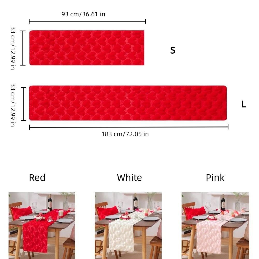 Romantic Plush Love Tablecloth Thickened Dining Table Runner Valentine's Table Flag  Dining Table