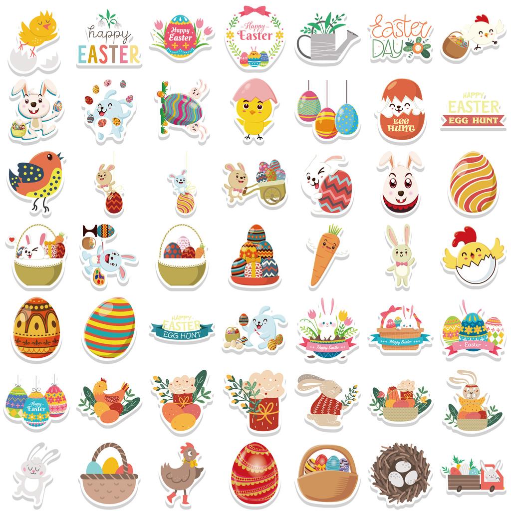 100 Cartoon Easter Graffiti Stickers Decorative Suitcase Pen Guitar Notebook DIY Waterproof Stickers
