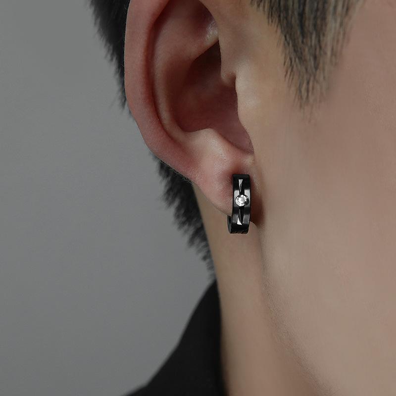 

Серьги из нержавеющей стали для женщин и мужчин, черные серьги с застежкой в ​​виде уха в стиле панк, круглые серьги, ювелирные изделия