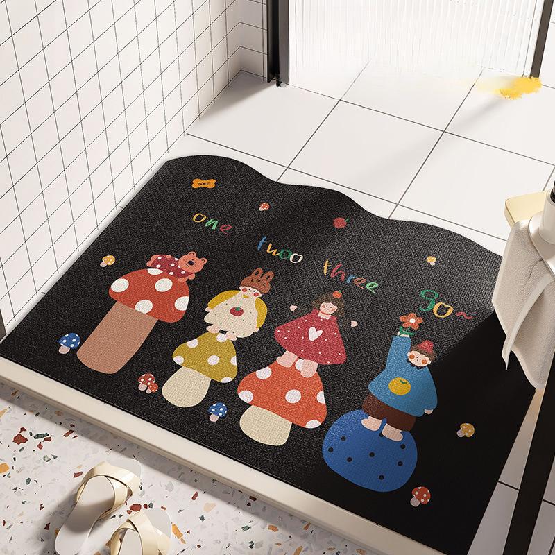 Bathroom Anti-slip Floor Mat Household Bathroom Door Absorbent Quick-drying Foot Mat Dirt-resistant No-wash and Fall-proof Carpet Can Be Cut