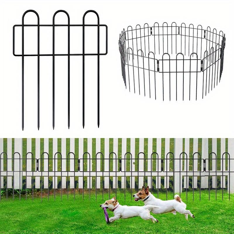 10pcs Anti-Climbing Metal Lawn Fence Outdoor Garden Green Belt Isolation Railing Animal Barrier Border Fencing Panels