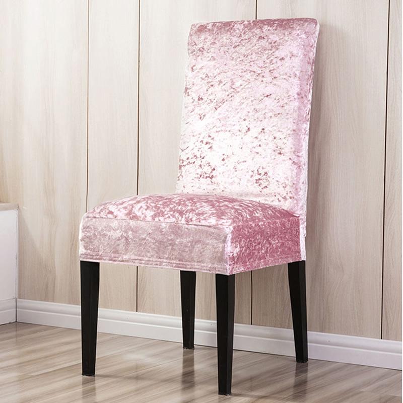 Kadife Parlak Kumaş Ucuz Sandalye Yemek Odası için Evrensel Boyutu Streç Sandalye Kapakları Koltuk Kılıfı Slipcovers Kapakları