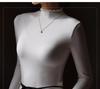 Elegantly Designed Women's Ruffle-Edged Half-High Neck Long-Sleeve Top for Autumn/Winter
