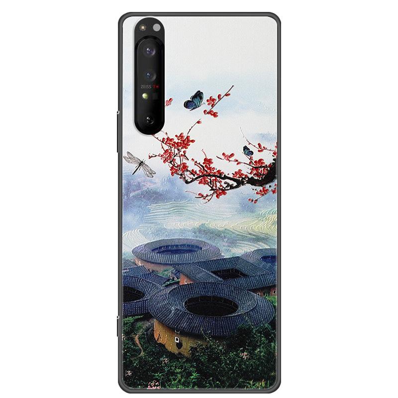 

Retro 3D Case for Sony Xperia 1 5 10 II Relief EMBOSS Silicone Cover for Sony Xperia 1 5 10 III XZ4 XZ5 Bumper Shell Xperia 10 II