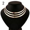 Collier ras du cou en chaîne avec pendentif en demi-cercle exagéré à 3 couches pour femmes