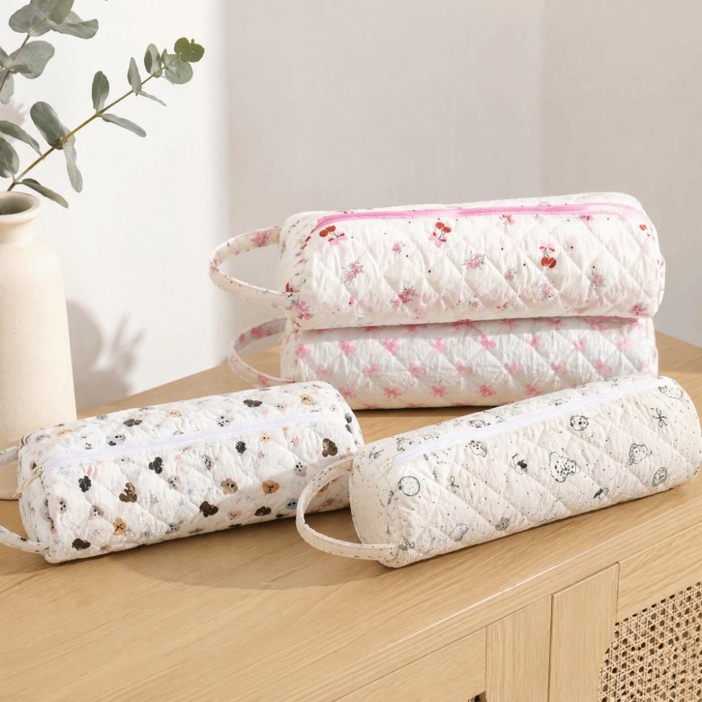 Quilting Cotton Hair Dryer Storage Bag with Handle Large Capacity Curler Storage Bag Soft Dustproof Carrying Case for Travel