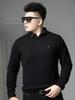 European Station 2025 Autumn/Winter New Round Neck Faux Two-Piece Sweater Men's Trendy Badge Warm Knitted Base Shirt