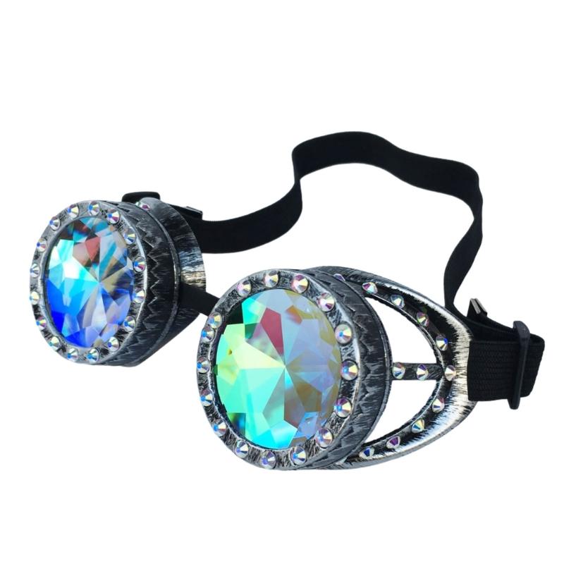 Kaleidoscope Goggles Steampunk Goggles Glasses Halloween Cosplay Party Costume Accessory Psychedelic Raves Goggles