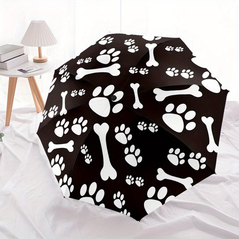 Dog Bone & Paw Print Round Sticker Decal for Cars, Laptops, or WallsUmbrella, Portable 3-Fold Compact Umbrella,Christmas Gift ES591