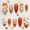 30Pcs Fake Nails 3D Starfish French Manicure Pearl Light Yellow Gradient Press-On Nails—Perfect as a Gift for Girls and Friends