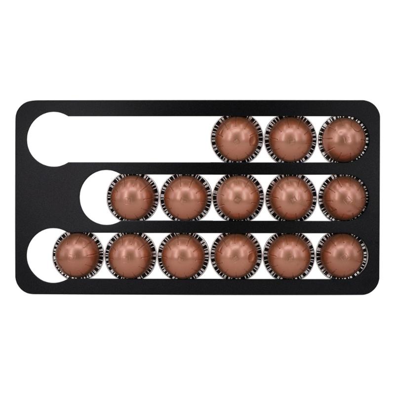 Aluminum Coffee Pods Holder Storage Rack For Countertop Cabinet Coffee Pod Holder Large Capacity Coffee Pods Holder