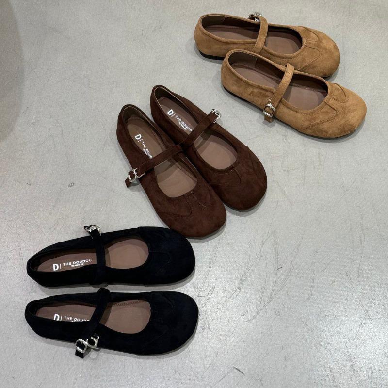 Fashion New Style Women's Autumn Women Flat Shoes Fashion Round Toe Ladie Ballerinas Shoes Soft Flat Heel Outdoor Casual Mary Jane Shoes