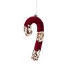 Christmas Tree Hanging Ornaments, Flocked Wine Red Plastic Decorations for Holiday Scene Display