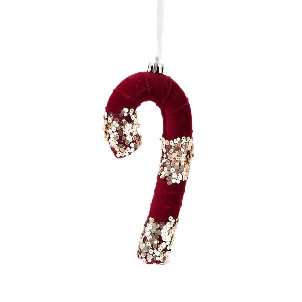 Christmas Tree Hanging Ornaments, Flocked Wine Red Plastic Decorations for Holiday Scene Display