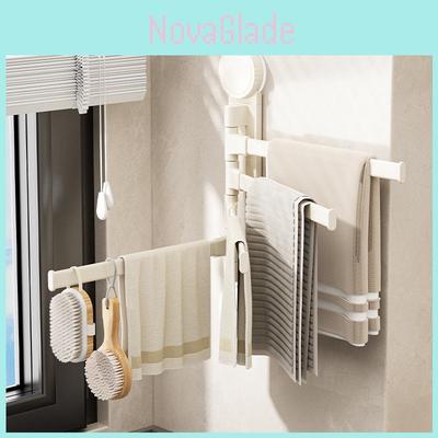 Modern Minimalist Plastic Rotating Towel Rack With Suction Cups For Bathroom Organization