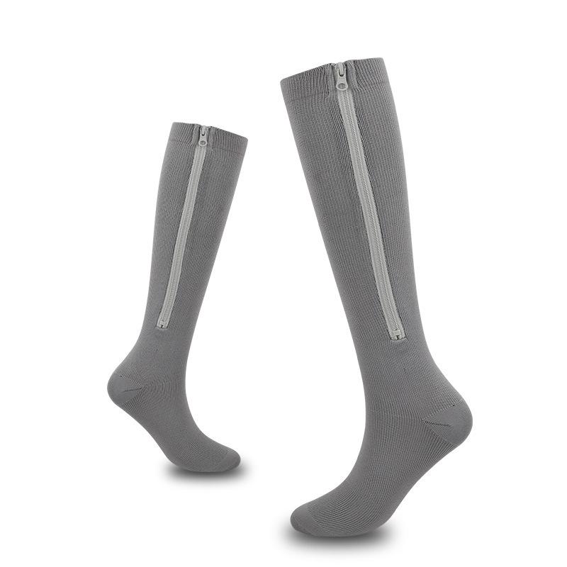 Neue Kompressions-Sportsocken mit Reißverschluss für den ganzen Fuß, elastische Kniestrümpfe für Outdoor-Aktivitäten. XXL