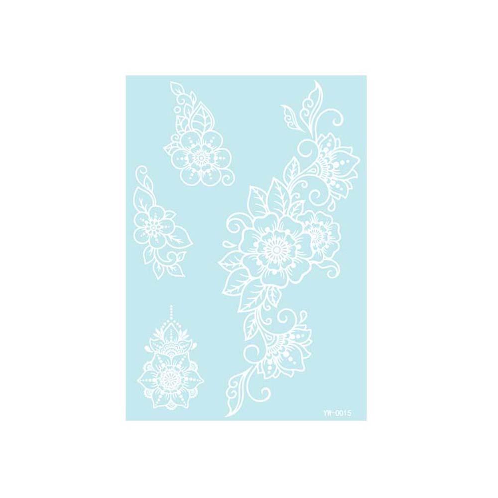 Wedding Tool Luminous Henna Tattoo Sticker White Body Art Sticker Lace Temporary Tattoo  Girls