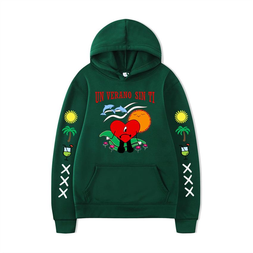 Un Verano Sin Ti Hoodie Bad Bunny Hooded Print Sweater Men And Women