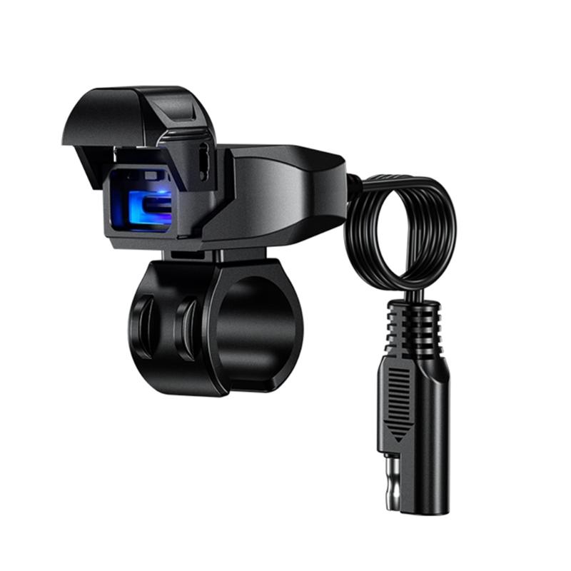 Motorcycle Type-C Port SAE To USB-C Adapter DC9-24V Fast-Charging Adapter Power Outlet for Cellphone Tablets