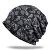 WHITE FANG Knit Hat Paisley Pattern Hat Knit Cap 2way CA047 Men's Women's (01 Black)
