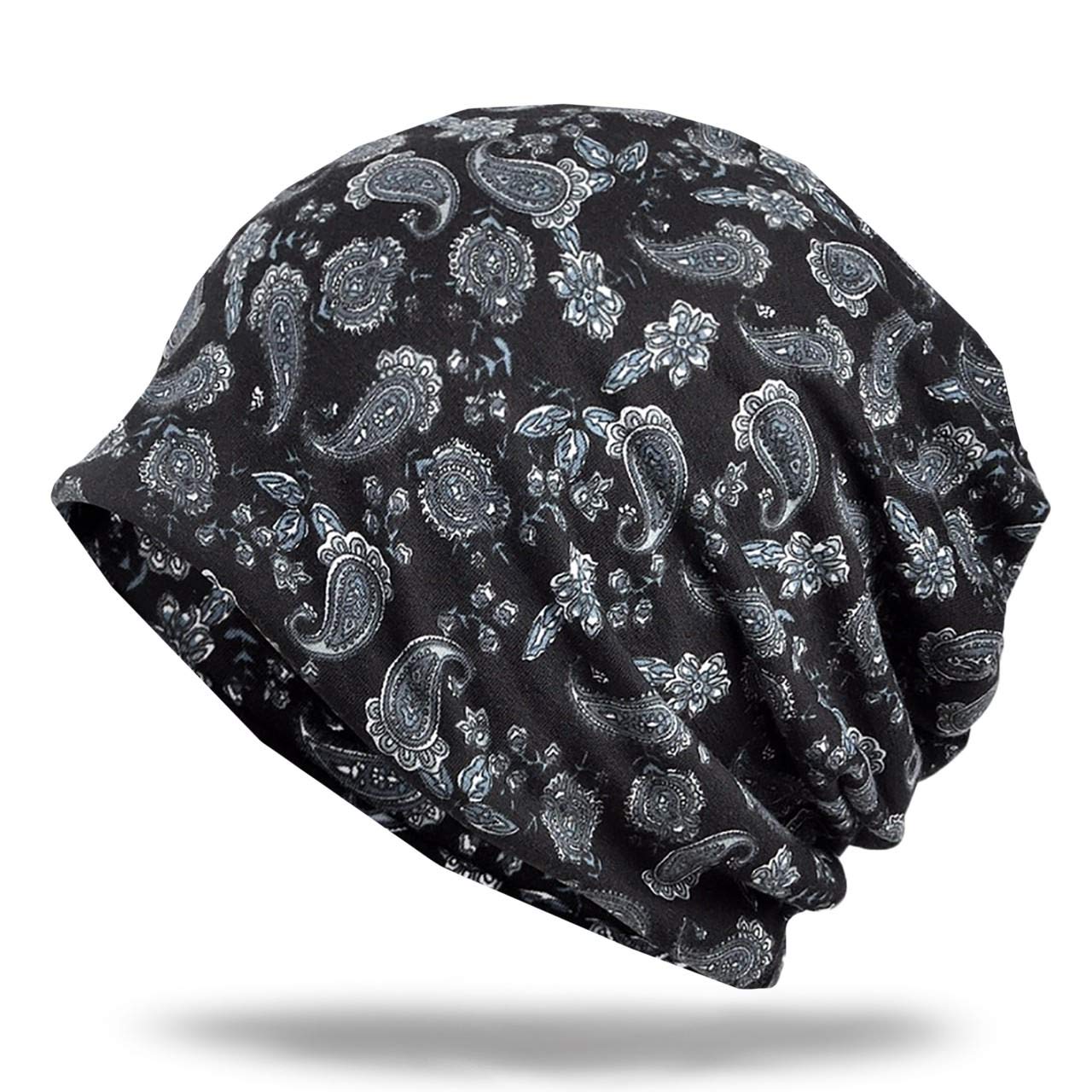 

WHITE FANG Вязаная шапка с узором пейсли Вязаная шапка 2 способа CA047 Мужская Женская (01 черный)