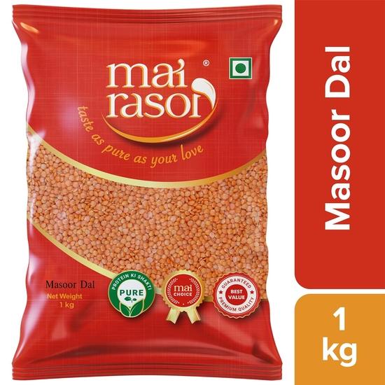 MAI RASOI Red Masoor Dal Split Unpolished 1Kg Pouch