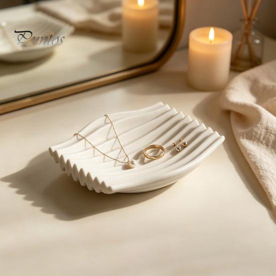 Gift for Home 3D Printed Soap Dish, Minimalist Wave Design Bathroom Holder, Small Countertop Stand Shower Tray Bathroom, Kitchen Sink, Vanity Trinket