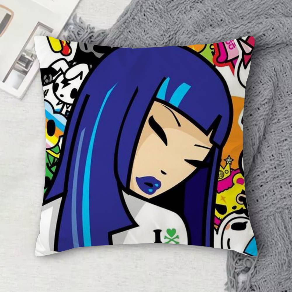 Fashion T-Tokidokis Double-Sided Printed Square Decorative Cushion Cover For Sofa Living Room Home Decor