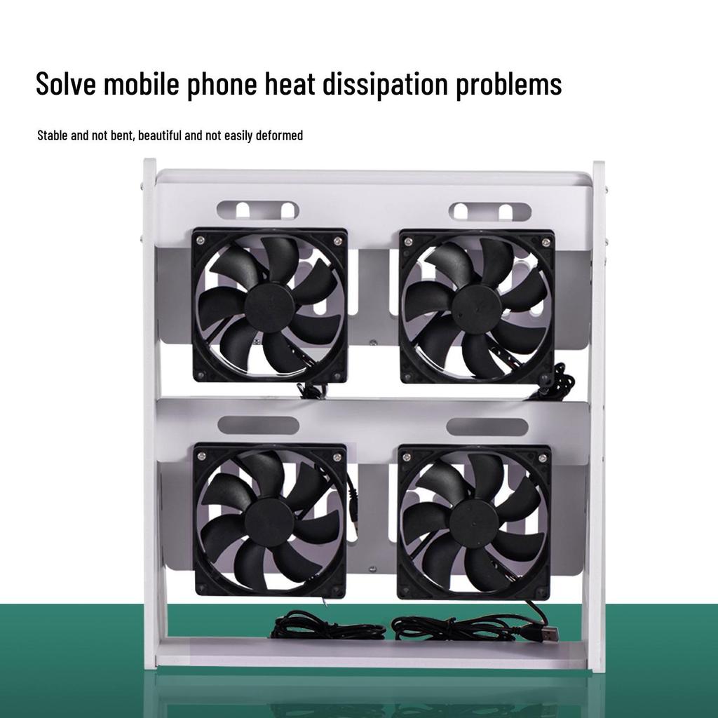 Multi-Device Mobile Phone Stand with Heat Dissipation and Charging Slots for Desktop or Office Use
