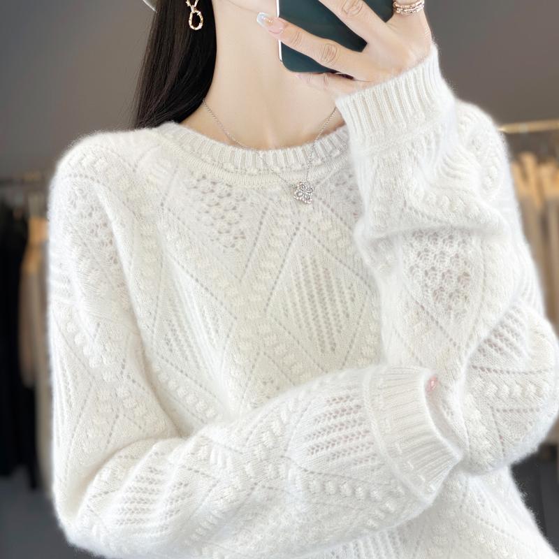 Women Sweater 100% Wool MODERN NEW SAGA O-neck Knit Pullover Thick Winter Jumpers Female Knit Tops