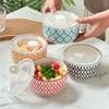 1-Pack 5.3 Inch Bohemian Lidded Fresh-Keeping Bowl, Microwave-Safe Multi-Purpose Fresh-keeping Bowl, Fruit/Salad/Pasta/Rice/Soup