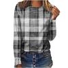 Plaid Striped Retro Women T-Shirts Spring Autumn Long Sleeve Comfort Street 3D Print Female Tee 3XL Plus Size Casual Tops