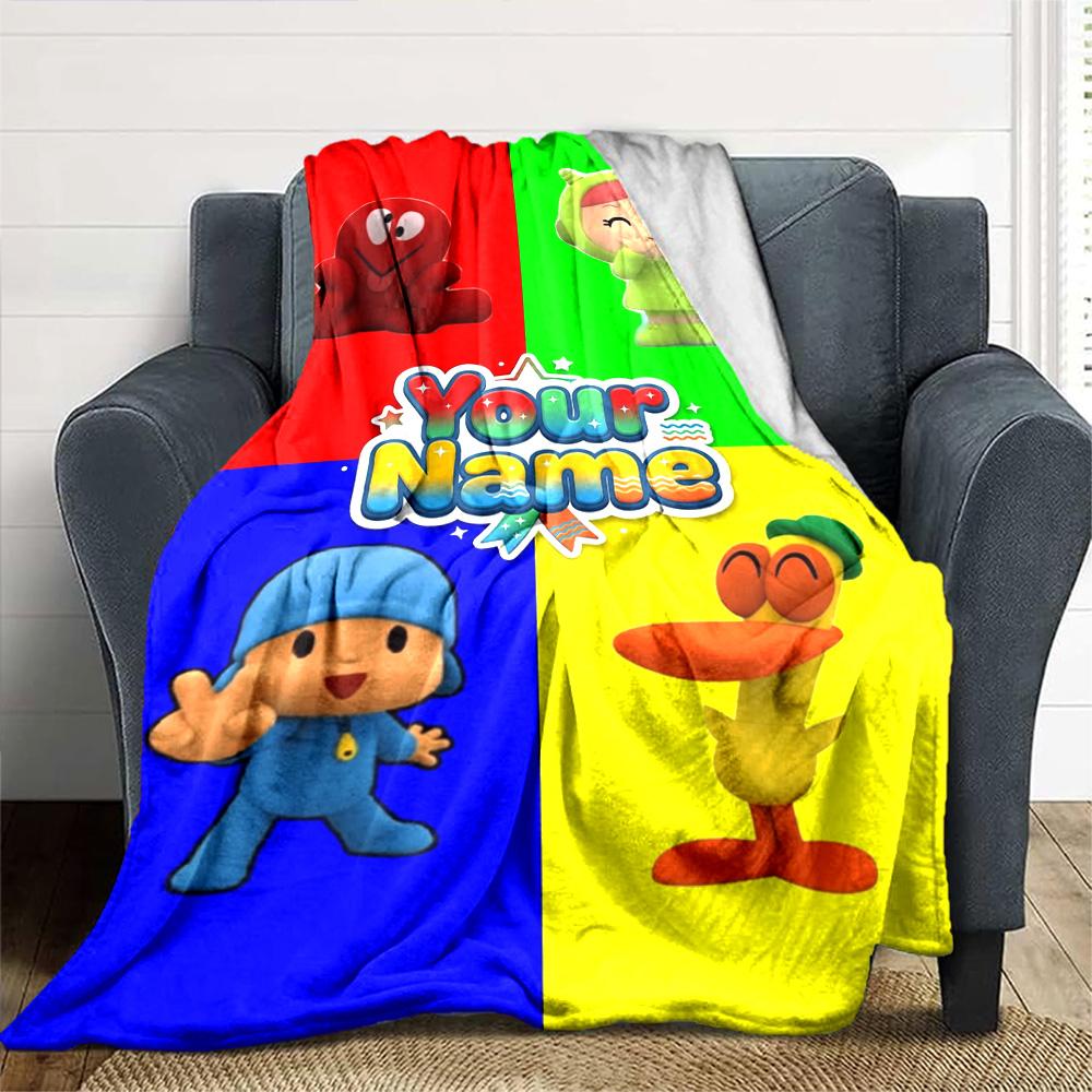 Pocoyo Personalized Text Blanket Throw Personalized Blanket Durable Comfort Throw For Sofa Seaside Office Chair Chair Four Seasons Multipurpose