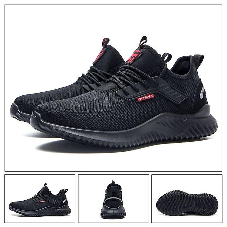 Arbetsskyddsskor Herr sommar Andas Anti-knäppning Anti-punktering Mjuk botten Anti-lukt Stållindad tå Arbetsskor Lättvikt